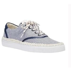 NEWKate Spade Women Lace Up Espadrille Sneakers Boat Party Parchment Blazer Blue